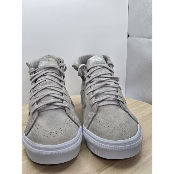 VANS Sk8 Hi Top Beige/Silver/White Suede Skate Shoes Men 7.5 Women 9.5 - Picture 2 of 7